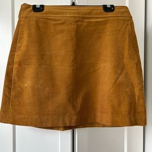 Mustard Cordoroy Mini Skirt